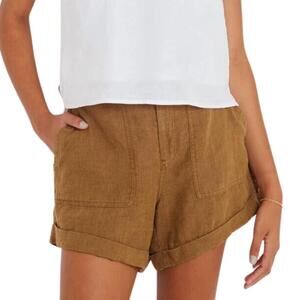 NEW NOT MONDAY women's palmer linen short in espresso